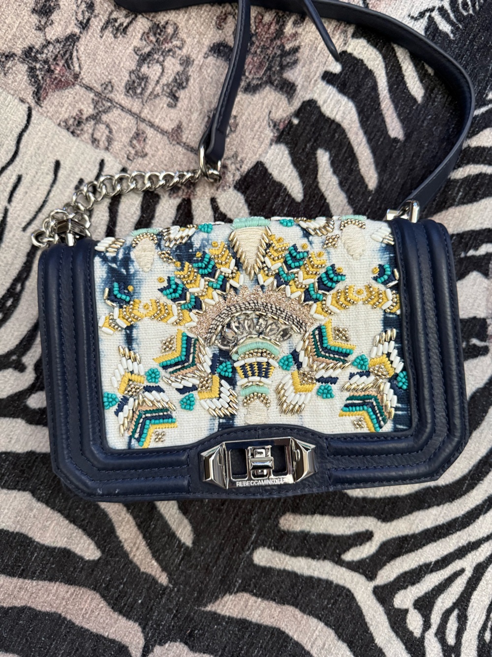 Rebecca Minkoff Navy Embellished Crossbody Bag